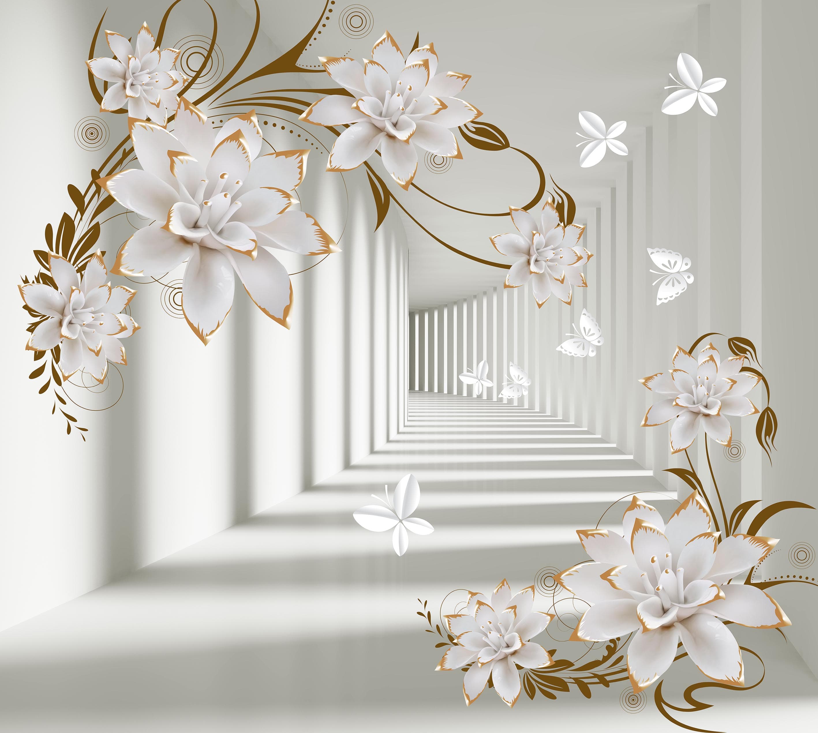 Fototapet 3D Tunel Floral