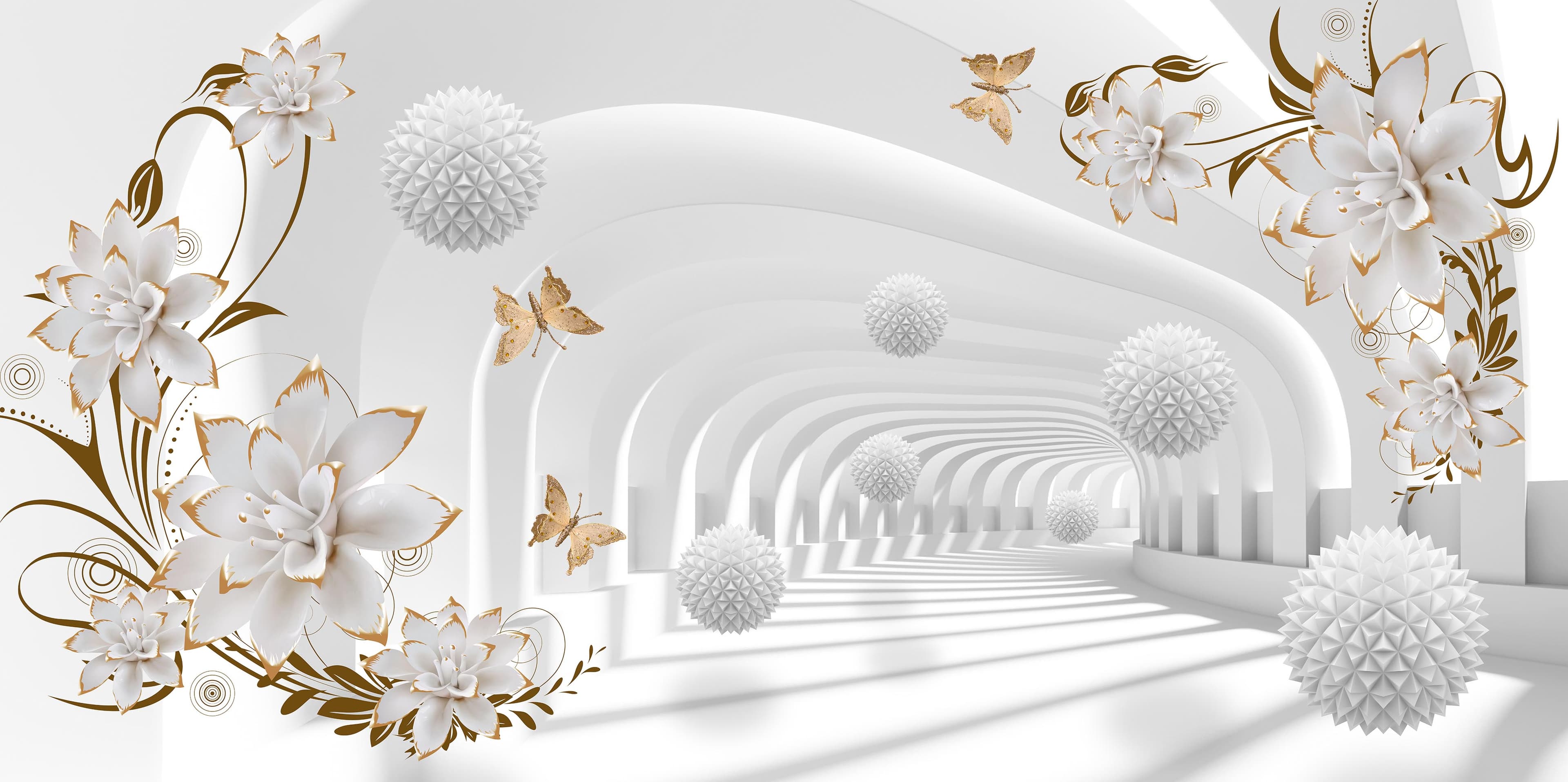 Fototapet 3D Tunel Floral thumbnail 2