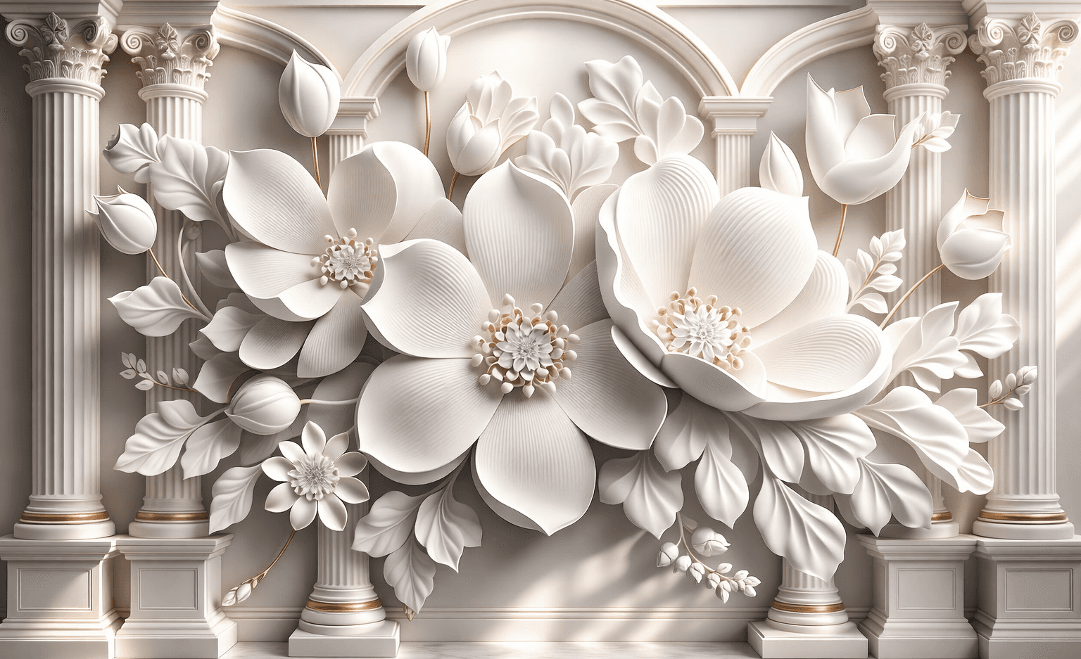 Fototapet Basorelief Floral